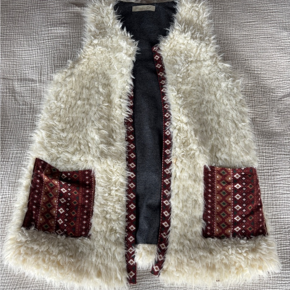 Stylish Cream and Red Vest
